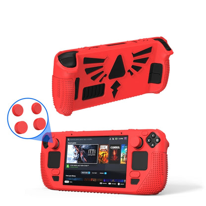 For Steam Deck V V4-1 Pocket Consoles Silicone Non-slip Protective Case with Holder Function(Red) - Accessories by buy2fix | Online Shopping UK | buy2fix