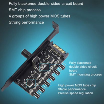 PIC Bit Case Cooling Fan Control Switch PWM 6 Way Computer Fan Speed Controller(Big 4Pin) - Others by buy2fix | Online Shopping UK | buy2fix