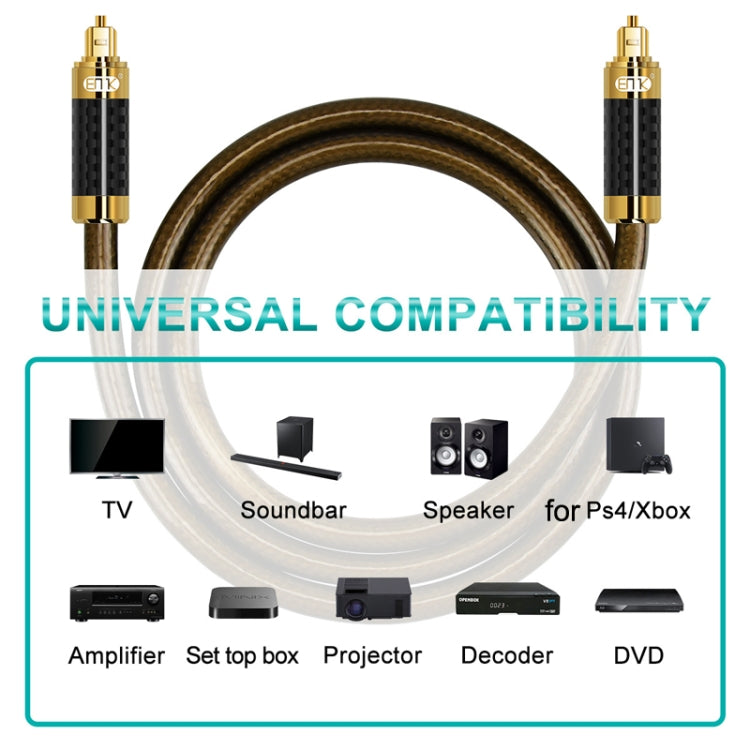 EMK GM/A8.0 Digital Optical Fiber Audio Cable Amplifier Audio Gold Plated Fever Line, Length: 1.5m(Transparent Coffee) -  by EMK | Online Shopping UK | buy2fix