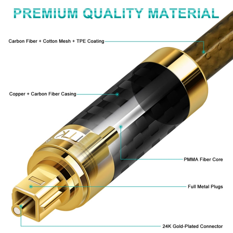 EMK GM/A8.0 Digital Optical Fiber Audio Cable Amplifier Audio Gold Plated Fever Line, Length: 20m(Transparent Coffee) -  by EMK | Online Shopping UK | buy2fix