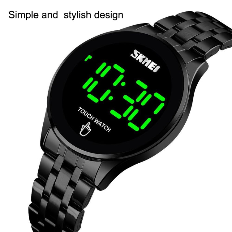 SKMEI 1579 Simple Touch Screen LED Luminous Stainless Steel Electronic Watch, Color: Black - Alloy Watches by SKMEI | Online Shopping UK | buy2fix