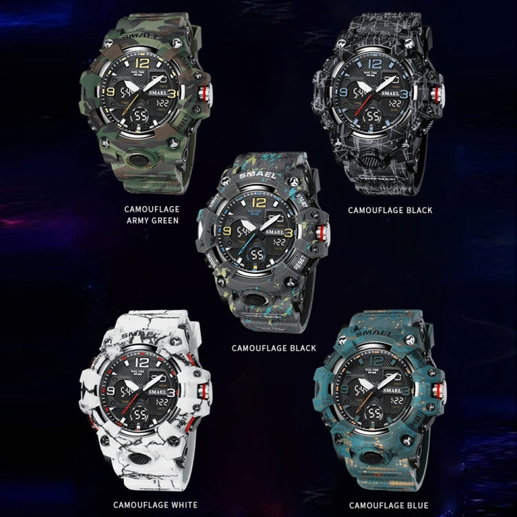 SMAEL 8008 Outdoor Waterproof Camouflage Sports Electronic Watch Luminous Multi-function Waist Watch(Camouflage Black) - LED Digital Watches by SMAEL | Online Shopping UK | buy2fix