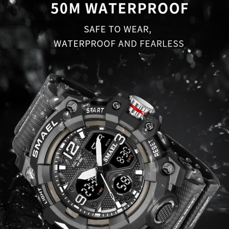SMAEL 8008 Outdoor Sports Multifunctional Waterproof Luminous Men Watch(Black Blue) - LED Digital Watches by SMAEL | Online Shopping UK | buy2fix