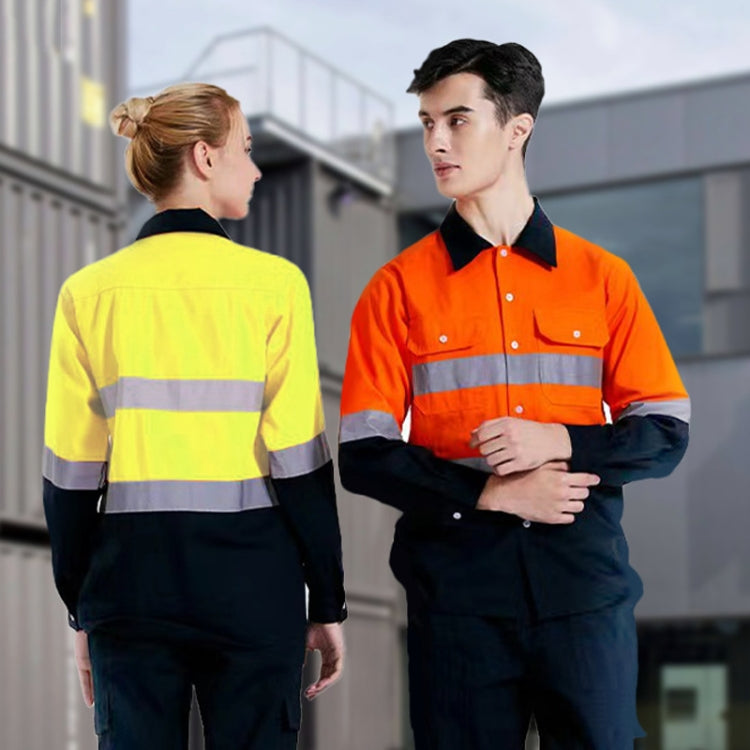 Pure Cotton Long-sleeved Reflective Clothes Overalls Work Clothes, Size: M(Double Reflector Pants) - Workplace Safety Supplies by buy2fix | Online Shopping UK | buy2fix