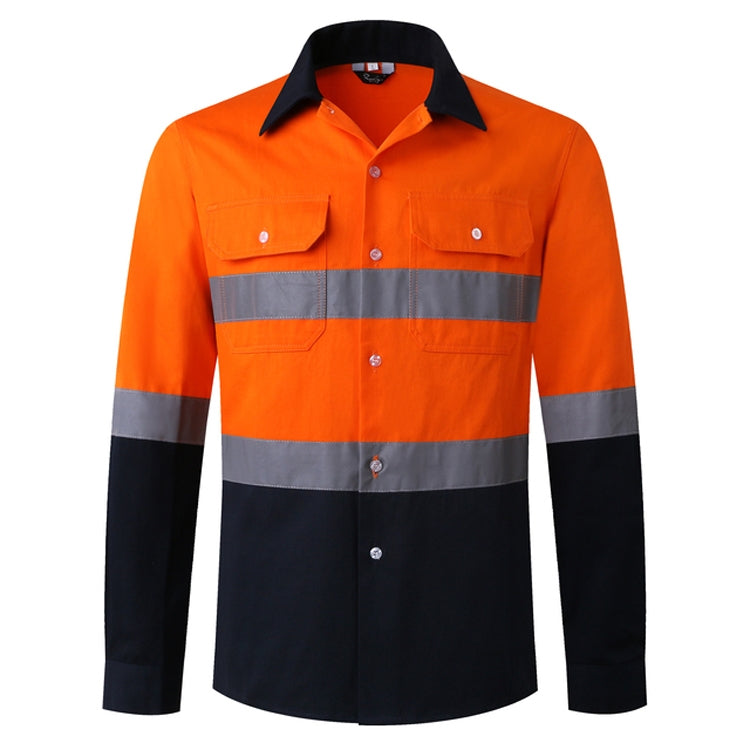 Pure Cotton Long-sleeved Reflective Clothes Overalls Work Clothes, Size: L(Orange Top) - Workplace Safety Supplies by buy2fix | Online Shopping UK | buy2fix