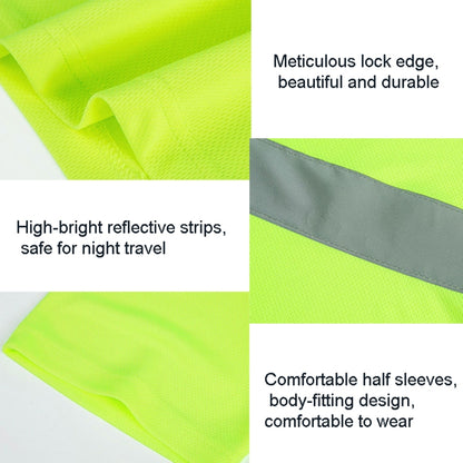 Reflective Quick-drying T-shirt Lapel Short-sleeved Safety Work Shirt, Size: XXL(Fluorescent +Navy Blue) - Workplace Safety Supplies by buy2fix | Online Shopping UK | buy2fix