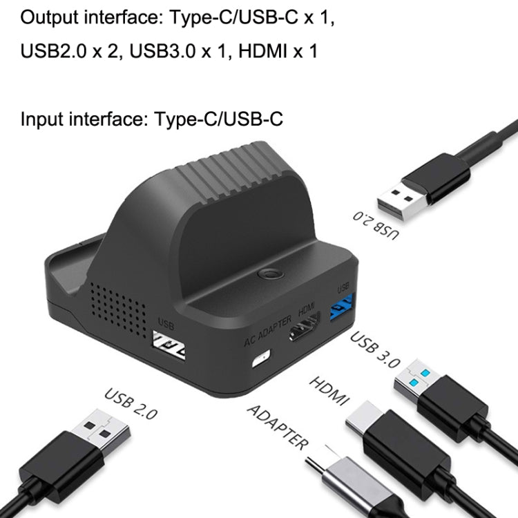 For Nintendo Switch / Switch OLED SW300 HDMI Video Casting Converter Cooling Fan Base Charger(Black) - Charger & Power by buy2fix | Online Shopping UK | buy2fix