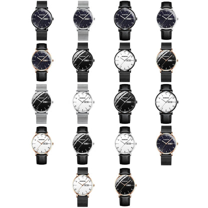 BINBOND B3820 30M Waterproof Ultra-thin Quartz Luminous Starry Watch, Color: Black Leather-Rose Gold-Starry - Metal Strap Watches by BINBOND | Online Shopping UK | buy2fix