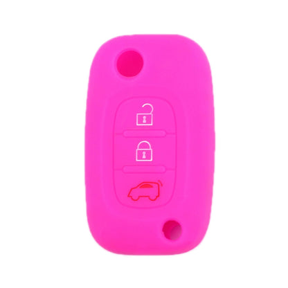 For Mercedes-Benz Smart Folding 2pcs 3 Button Silicone Key Case(Rose Red) - In Car by buy2fix | Online Shopping UK | buy2fix