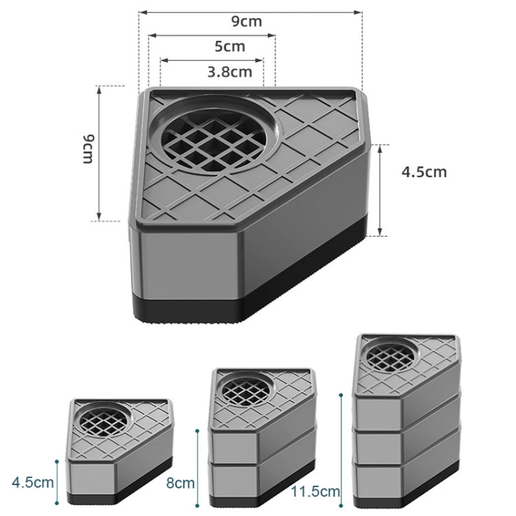 4pcs Single-layer BS-XYJJD Household Washing Machine Refrigerator Non-slip Shock-absorbing Floor Mat - Washing Machines & Parts by buy2fix | Online Shopping UK | buy2fix