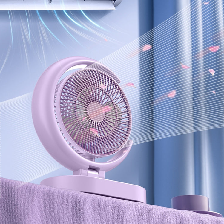 LF-002 Mini USB Rechargeable Light Desktop Fan Rotatable Night Light Silent Fan(Purple) -  by buy2fix | Online Shopping UK | buy2fix