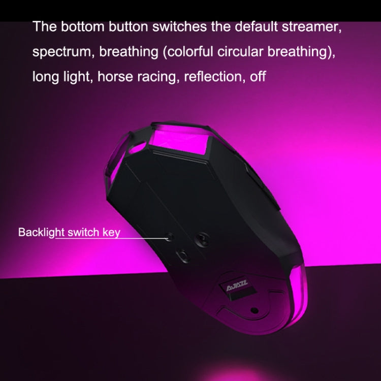 Ajazz AJ52PRO 8 Keys Three-mode Bluetooth/Wireless/Wired RGB Gaming Mouse(AJ52PRO Star Black Edition) - Wireless Mice by Ajazz | Online Shopping UK | buy2fix