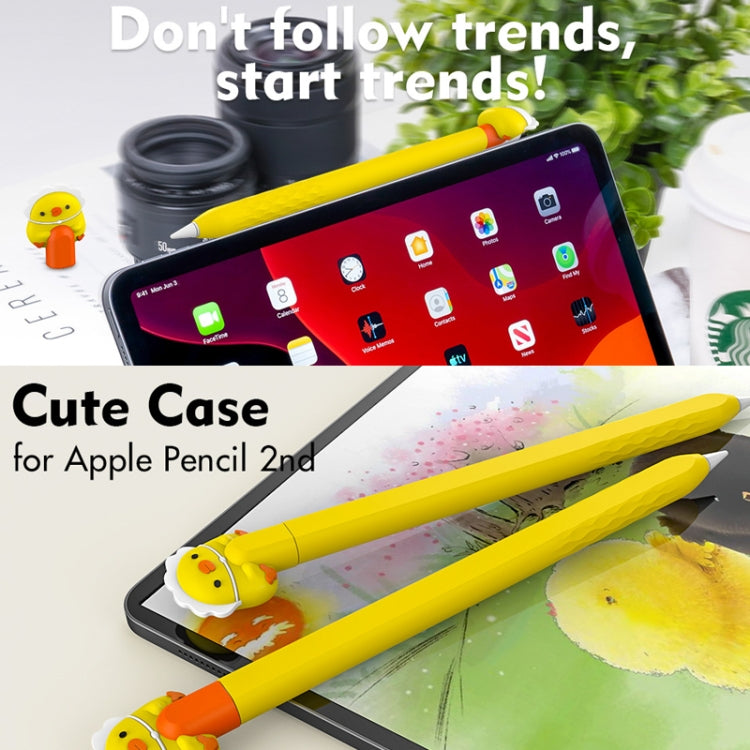 For Apple Pencil 2 AhaStyle PT-LC129 Pen Case Cartoon Silicone Protective Case(Cow White) - Pencil Accessories by AhaStyle | Online Shopping UK | buy2fix