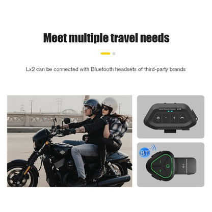 LX2 Motorcycle Helmet Bluetooth Earphone Waterproof Noise Canceling Motorcycle Headphones(Black) - Motorcycle Walkie Talkie by buy2fix | Online Shopping UK | buy2fix