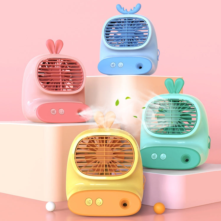 CS1319 Desktop Small Hydrating Spray Cartoon Fan Rechargeable Silent Humidifying Fan(Bunny Yellow) - Electric Fans by buy2fix | Online Shopping UK | buy2fix