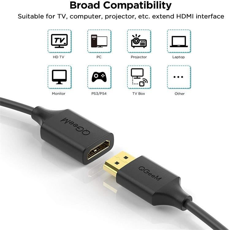 QGeeM QG-HD19 4K HDMI 2.0 Extension Cable Supports 3D, HD, 2160p, Compatible With Roku Fire Stick 3m Length - Cable by QGeeM | Online Shopping UK | buy2fix