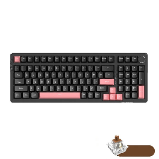 Ajazz AK992 99 Keys Wireless/Bluetooth Three-Mode Hot Swap RGB Gaming Mechanical Keyboard Tea Shaft Non-light Version (Black) - Wireless Keyboard by buy2fix | Online Shopping UK | buy2fix