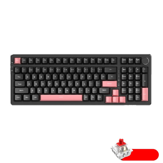 Ajazz AK992 99 Keys Wireless/Bluetooth Three-Mode Hot Swap RGB Gaming Mechanical Keyboard Red Shaft Non-light Version (Black) - Wireless Keyboard by buy2fix | Online Shopping UK | buy2fix