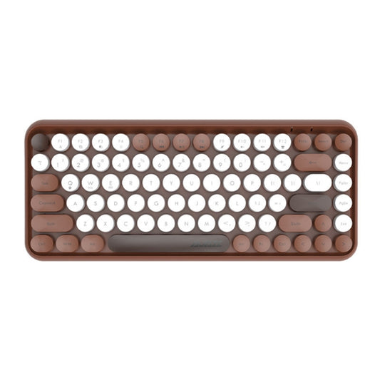 Ajazz 308I 84 Keys Tablet Computer Notebook Home Office Punk Bluetooth Keyboard(Milk Tea Color) - Wireless Keyboard by Ajazz | Online Shopping UK | buy2fix