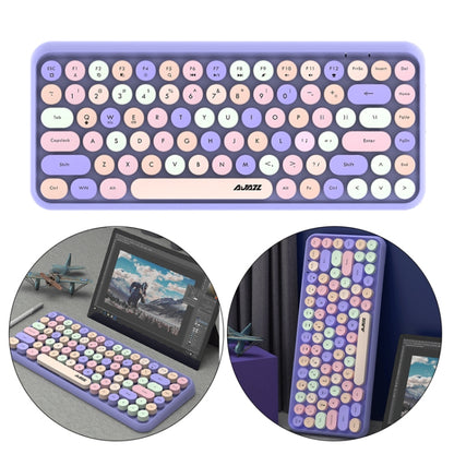 Ajazz 308I 84 Keys Tablet Computer Notebook Home Office Punk Bluetooth Keyboard(Milk Tea Color) - Wireless Keyboard by Ajazz | Online Shopping UK | buy2fix