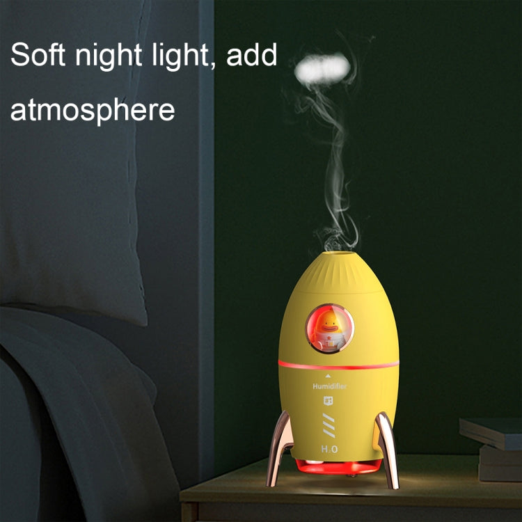 ICARER FAMILY V9 Small USB Plug-in Rocket Shape Jellyfish Fog Circle Night Light Humidifier(Yellow) - Air Purifiers & Parts by ICARER FAMILY | Online Shopping UK | buy2fix