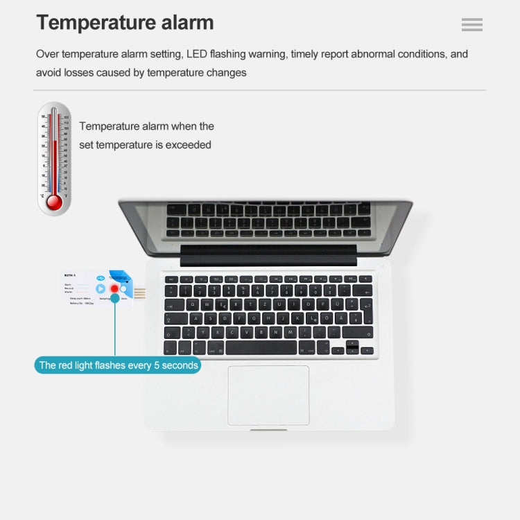 Temp012 Temperature Bluetooth APP Connect Medical Warehouse Cold Chain Transport USB Data Recorder - Thermostat & Thermometer by buy2fix | Online Shopping UK | buy2fix