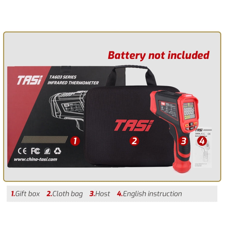 TASI TA603E -32-2200 degrees Celsius Color Screen Infrared Thermometer Industrial Electronic Thermometer - Thermostat & Thermometer by TASI | Online Shopping UK | buy2fix