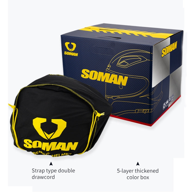 SOMAN Motorcycle Carbon Fiber Double Lens Thermal Safety Helmet, Size: XL(Snake Carbon Fiber REVO) - Helmets by SOMAN | Online Shopping UK | buy2fix