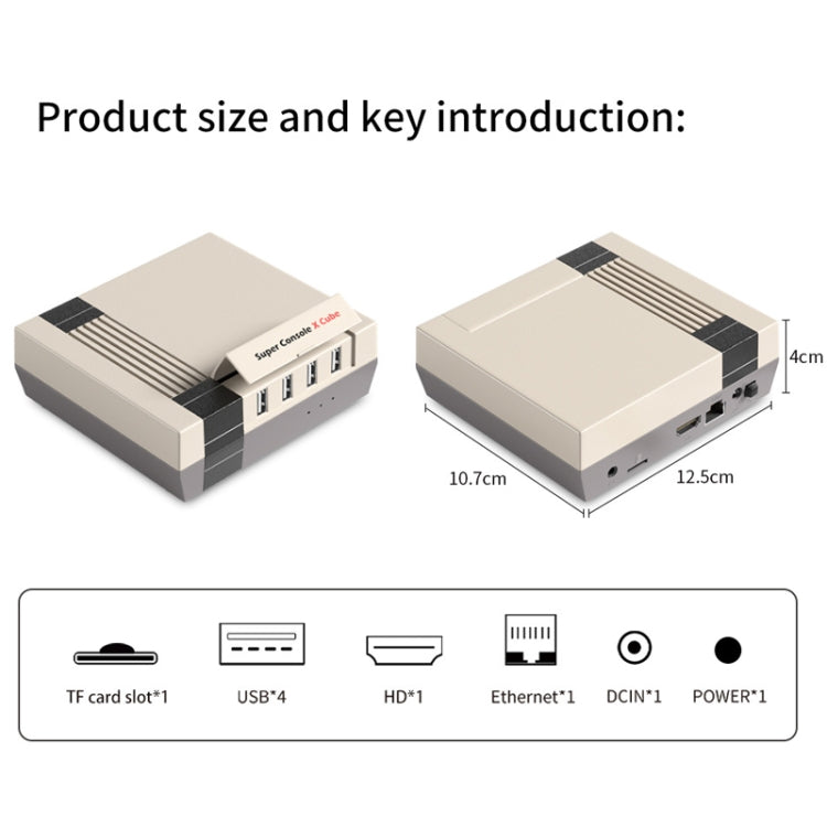 Super Console X Cube Wireless Retro TV Video Game Console Built-in 50+ Emulators 256G 50000+ Games 4 Handles(EU Plug) - Pocket Console by buy2fix | Online Shopping UK | buy2fix
