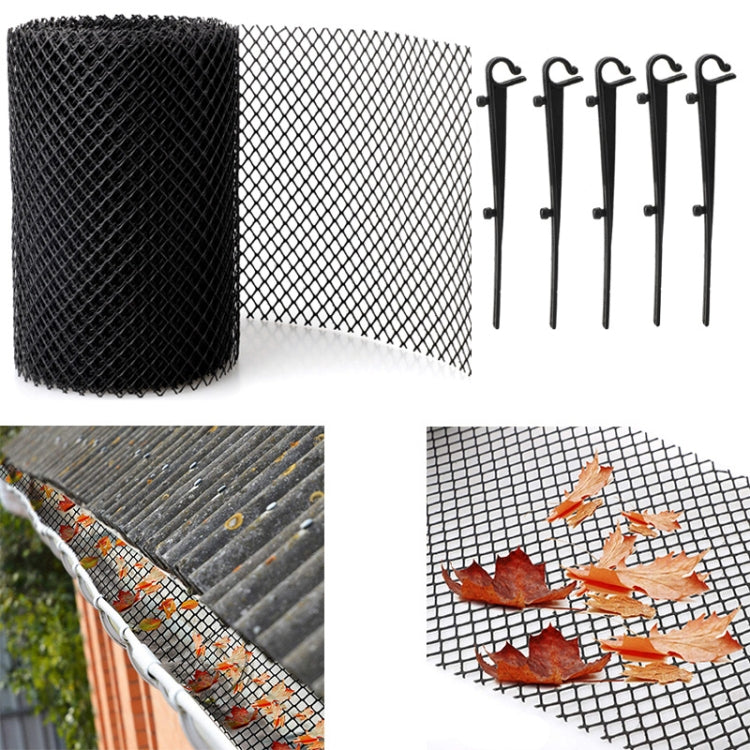 Plastic Gutter Guard Prevent Leaves or Debris From Clogging Downspouts and Drains, Width x Length: 18cm x 8m Without Nails - Pipes & Fittings by buy2fix | Online Shopping UK | buy2fix