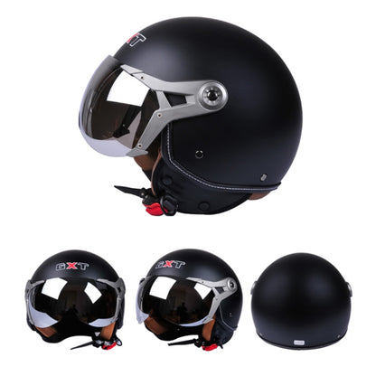 GXT Electric Vehicle Half Cover Helmet Four Seasons Retro Helmet, Size: XL(Matte Black Flower) - Helmets by GXT | Online Shopping UK | buy2fix