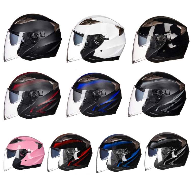 GXT 708 Electric Vehicle Dual Lens Helmet Four Seasons Safety Helmet, Size: XL(Matt Black Blue) - Helmets by GXT | Online Shopping UK | buy2fix