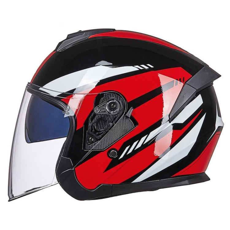 GXT Electric Vehicle Four Seasons Sun Protection & Windshield Double Lens Helmet, Size: L(Bright Black Red) - Helmets by GXT | Online Shopping UK | buy2fix