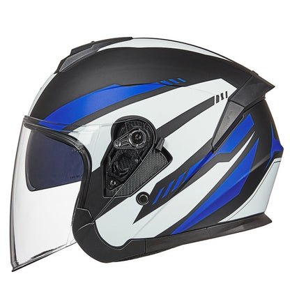 GXT Electric Vehicle Four Seasons Sun Protection & Windshield Double Lens Helmet, Size: XL(Matt Black Blue) - Helmets by GXT | Online Shopping UK | buy2fix