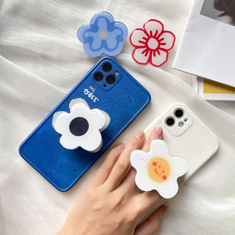 5pcs Sunflower Drip Glue Airbag Mobile Phone Holder(Blue Flower) - Ring Holder by buy2fix | Online Shopping UK | buy2fix