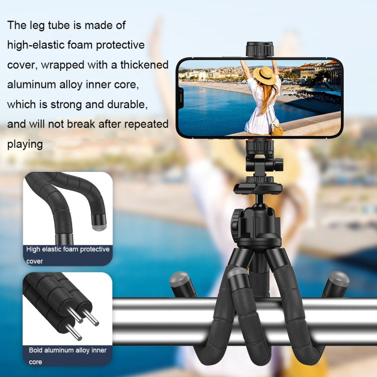 APEXEL APL-JJ025 Camera Mobile Phone Outdoor Selfie Live Lazy Bracket Multifunctional Octopus Tripod(Black) - Stand by APEXEL | Online Shopping UK | buy2fix