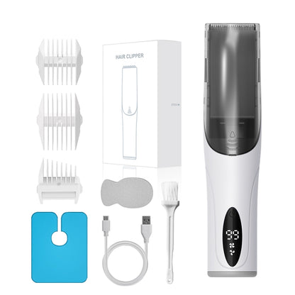Electric Waterproof Hairdresser Children Low Noise Rechargeable Push Clipper, Specification: Digital Version White - Hair Trimmer by buy2fix | Online Shopping UK | buy2fix