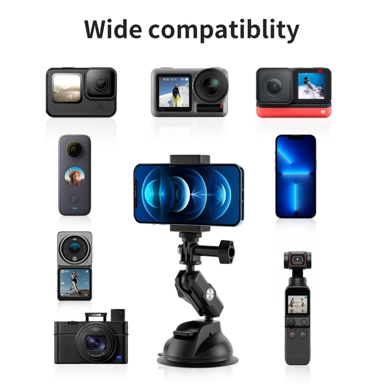 TELESIN Car Action Camera Holder Suction Cup 360 Degree Adjustable - Holder by TELESIN | Online Shopping UK | buy2fix