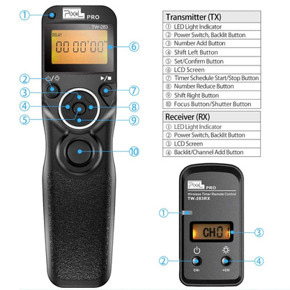 For Instax 90 Pixel TW283 Shutter Wireless Delay Remote Control SLR Shutter Flasher - Wireless Remote Control by Pixel | Online Shopping UK | buy2fix