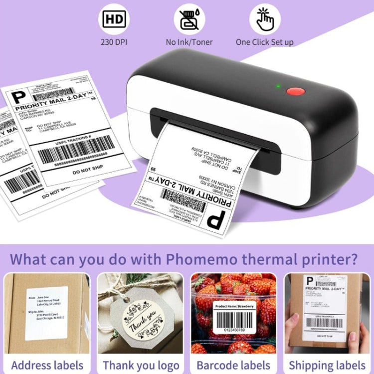 Phomemo PM246S Address Label Printer Thermal Paper Express E-Manifest Printer, Size: EU(Black Gray) - Printer by Phomemo | Online Shopping UK | buy2fix