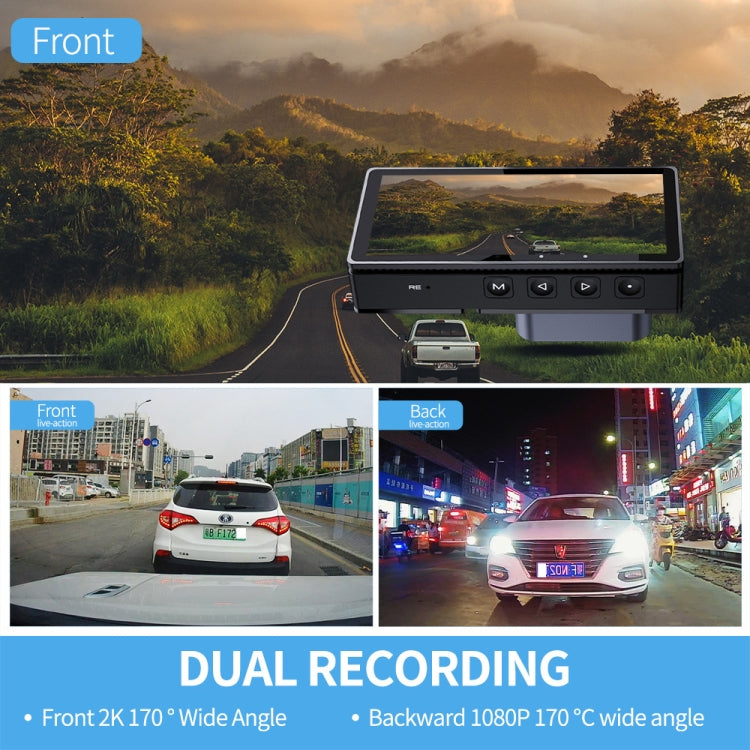 FISANG Wireless WIFI Single Recording 2K HD Night Vision Car Recorder(K03) - Car DVRs by FISANG | Online Shopping UK | buy2fix