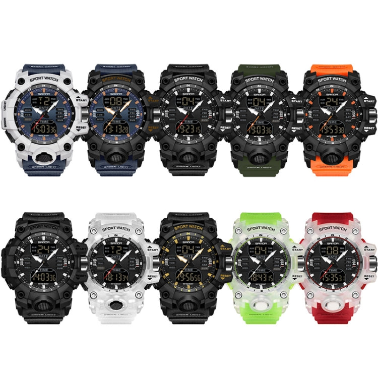 SANDA Green Light Alarm Clock Multifunctional Waterproof Shockproof Transparent Watch(Black) - Silicone Strap Watches by SANDA | Online Shopping UK | buy2fix