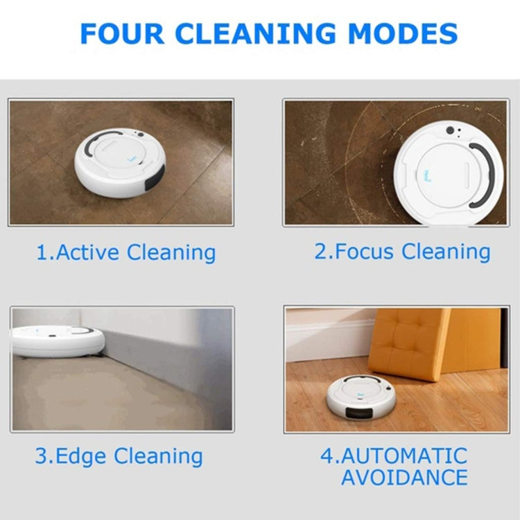 3-in-1 1800pa Smart Cleaning Robot Rechargeable Auto Robotic Vacuum Dry Wet Mopping Cleaner(Black) - Robot Vacuum Cleaner by buy2fix | Online Shopping UK | buy2fix