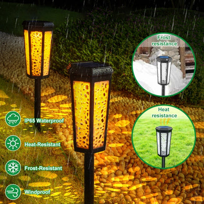 Hexagonal Hollow Solar Ground Lawn Lamp LED Outdoor Waterproof Decorative Garden Light(Warm Light + RGB) - Solar Lights by buy2fix | Online Shopping UK | buy2fix