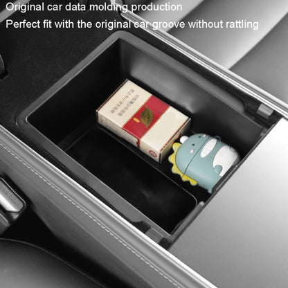 For Tesla Model 3 / Y Silicone Double Layer Storage Small Ice Box, Style: Center Front With Divider (Black) - Stowing Tidying by buy2fix | Online Shopping UK | buy2fix