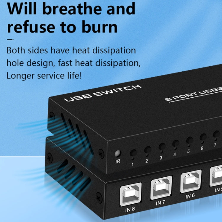 FJGEAR FJ-U804 8 In 4 Out USB2.0 Sharing Switch Extender - Switch by FJGEAR | Online Shopping UK | buy2fix