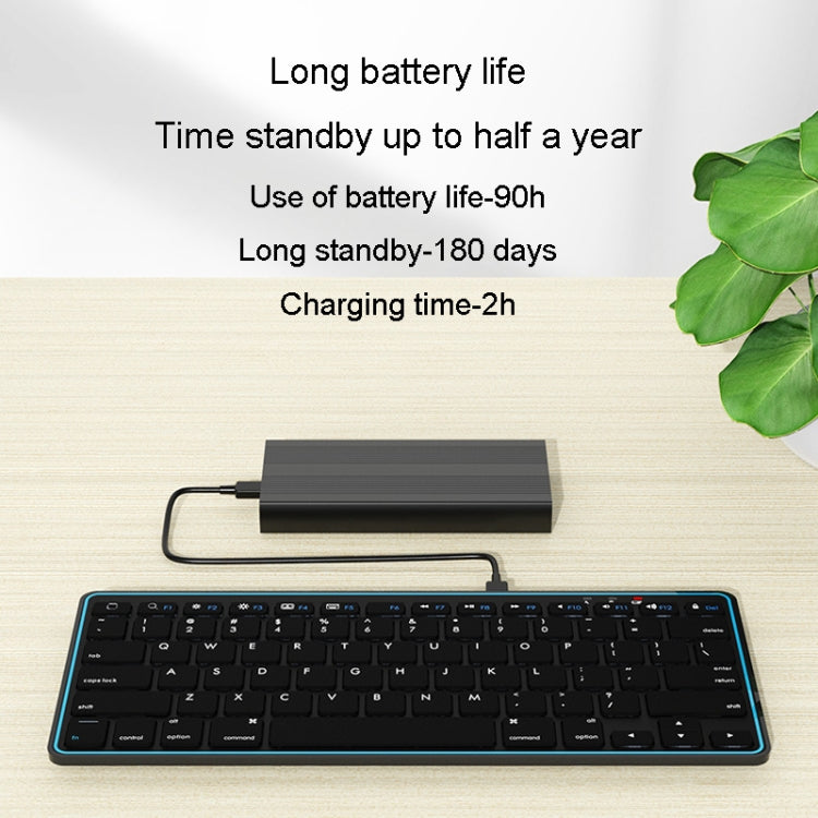 C109D 78 Keys Rechargeable Wireless Bluetooth Keyboard Slim And Portable Office Keypad(White) - Wireless Keyboard by buy2fix | Online Shopping UK | buy2fix