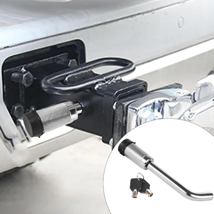 Car Latch Lock Trailer Tow Hook Anti-theft Padlock(Straight Pipe Black) - Towing Bars by buy2fix | Online Shopping UK | buy2fix