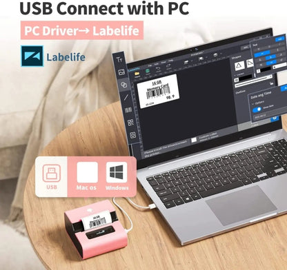 Phomemo M221 Thermal Wireless Label Printer Barcode Bluetooth Label Maker(Pink) - Printer by Phomemo | Online Shopping UK | buy2fix