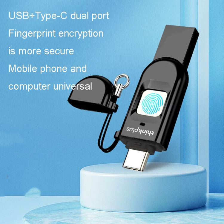 Lenovo Thinkplus TFU301 Dual Interface Type-C+USB Fingerprint Encrypted USB Flash Drive, Capacity: 256G - USB Flash Drives by Lenovo | Online Shopping UK | buy2fix